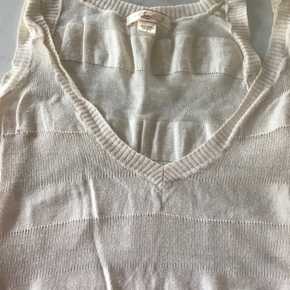 Lux lightweight sweater tank tunic in cream sz S - Picture 3 of 4